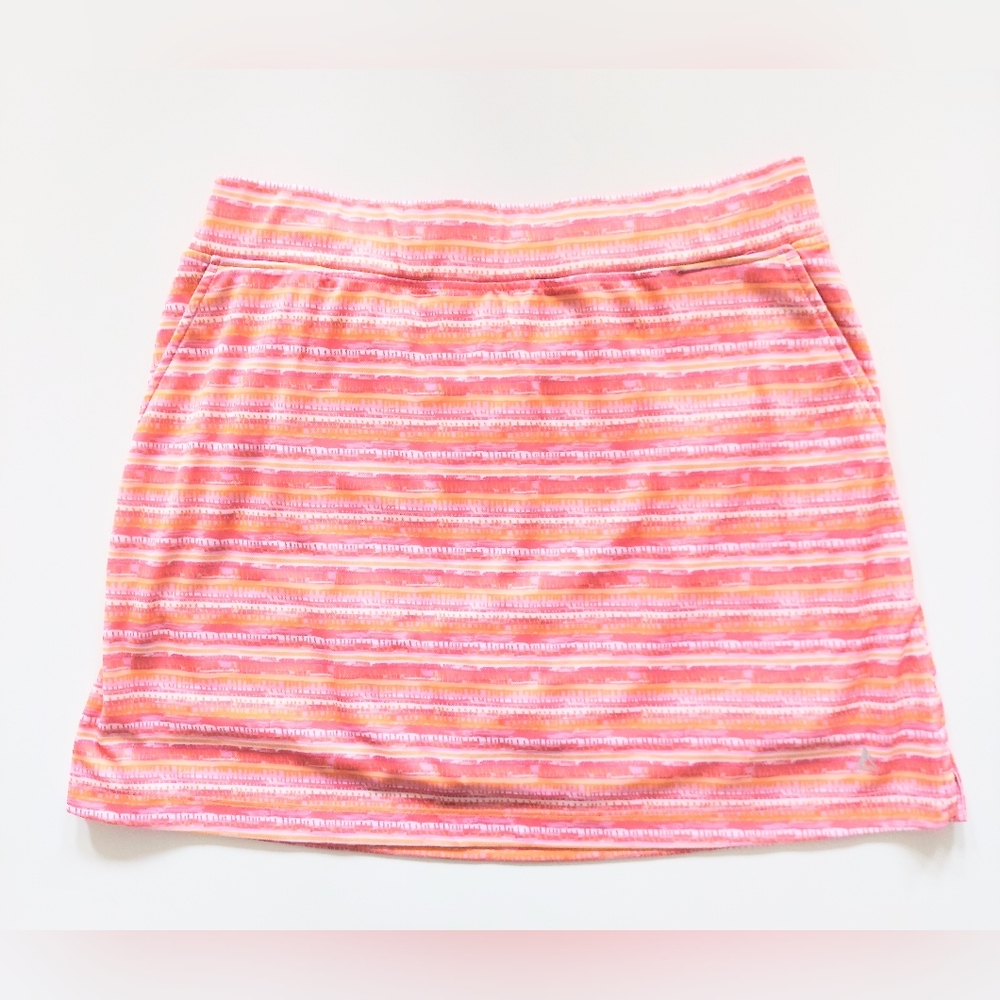 Bermuda Sands Patterned Golf Skort Pink Orange Stripes Womens Size Large